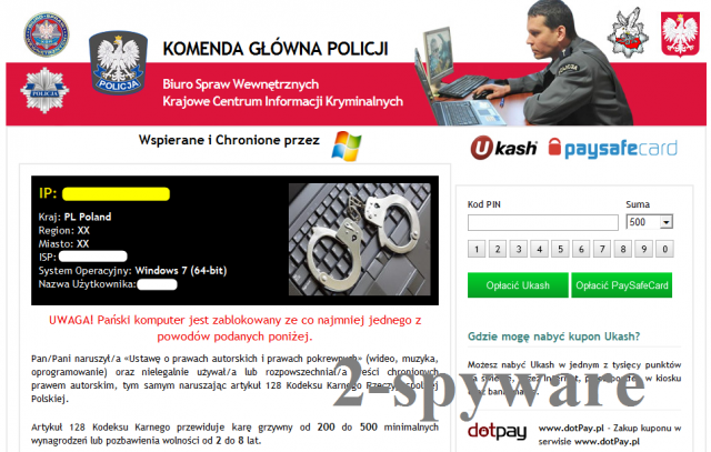 Komenda Glowna Policji virus ekrano nuotrauka Komenda Glowna Policji virus ekrano nuotrauka