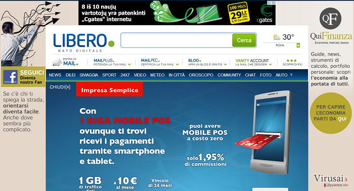 Libero.it ekrano nuotrauka Libero.it ekrano nuotrauka