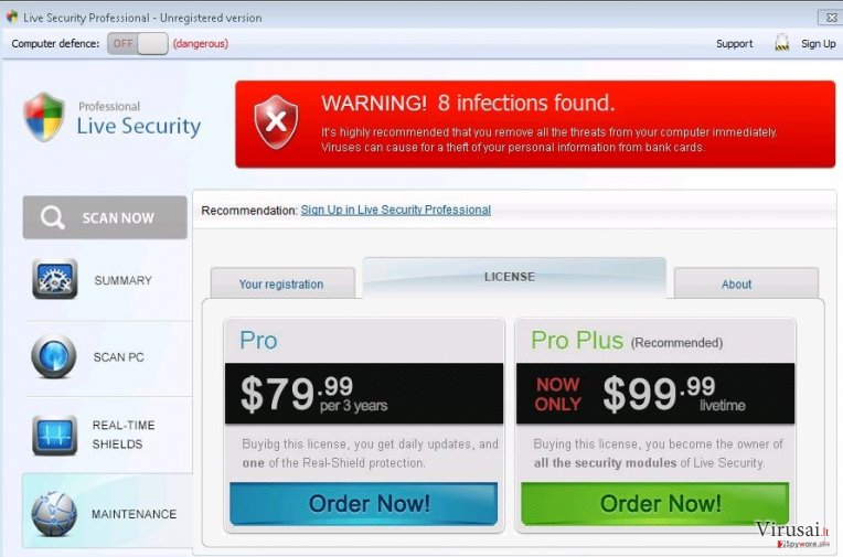 Live Security Professional ekrano nuotrauka Live Security Professional ekrano nuotrauka