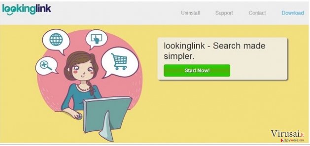 Lookinglink virusas ekrano nuotrauka Lookinglink virusas ekrano nuotrauka