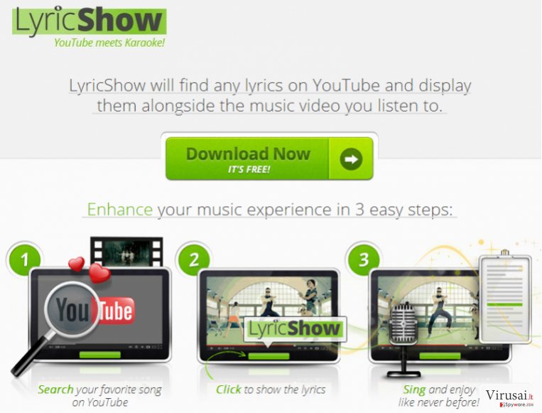 Ads by LyricShow virusas ekrano nuotrauka Ads by LyricShow virusas ekrano nuotrauka