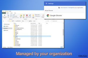 Chrome Managed by your organization virusas
