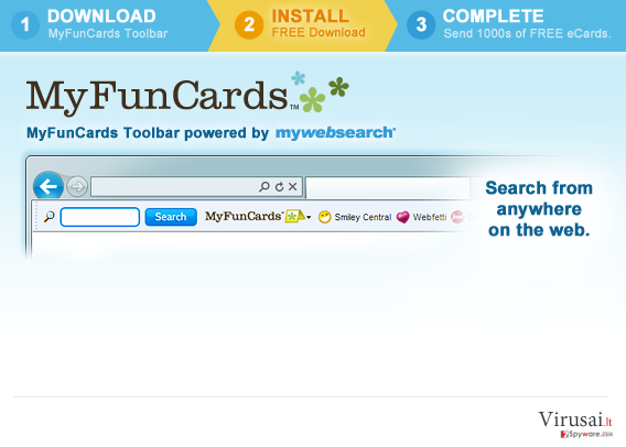 MyFunCards Toolbar ekrano nuotrauka MyFunCards Toolbar ekrano nuotrauka