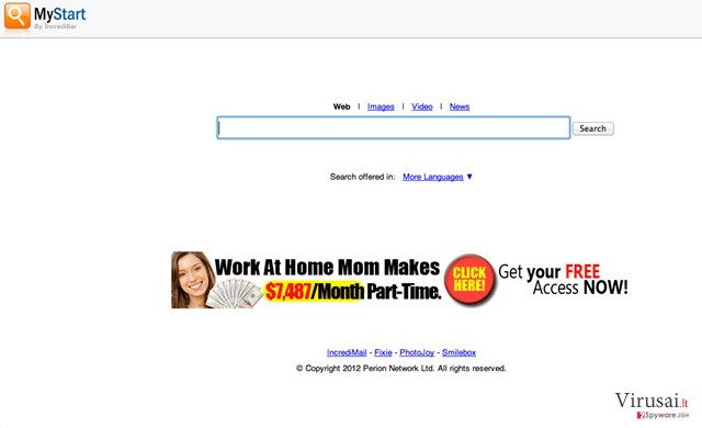 MyStart Search Protection ekrano nuotrauka MyStart Search Protection ekrano nuotrauka