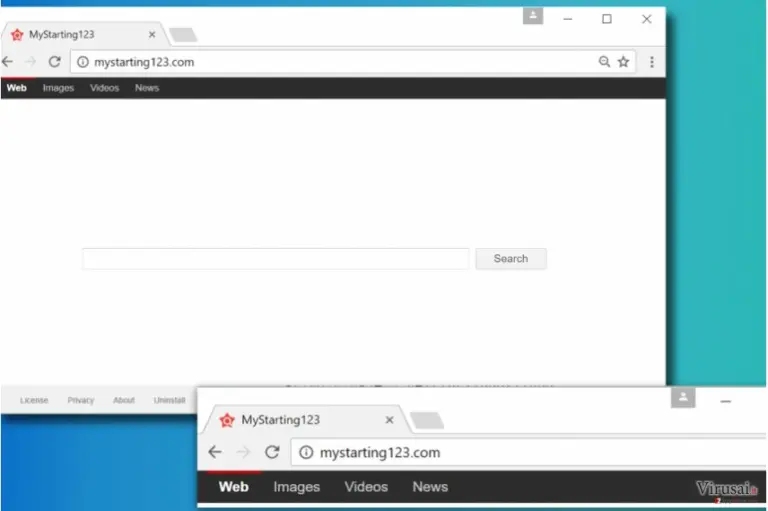 MyStarting123.com viruso nuotrauka