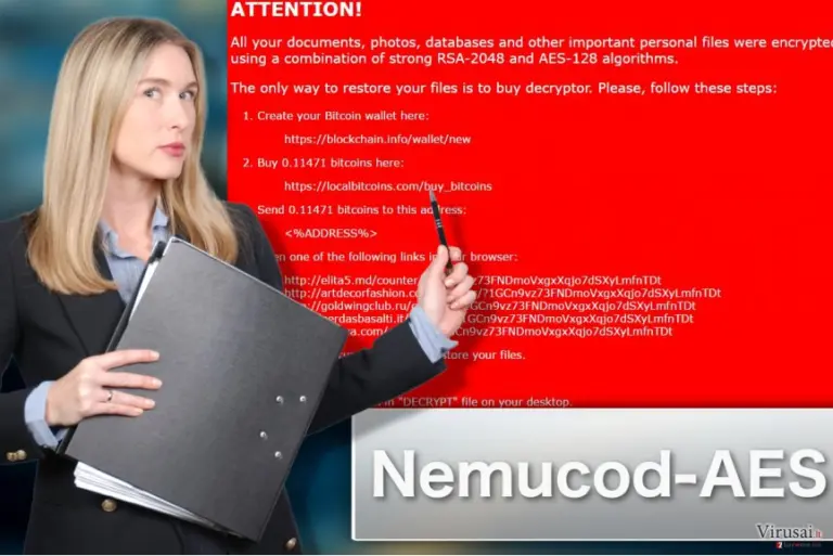 Nemucod-AES virusą iliustruojanti nuotrauka