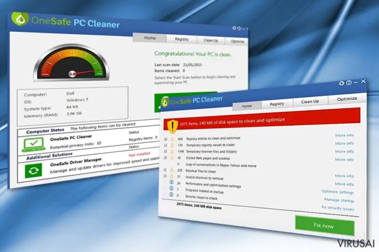 One Safe PC Cleaner kenkėjas