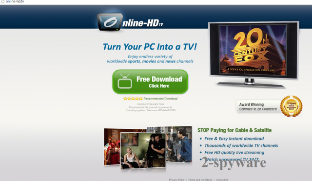 Online HD TV ekrano nuotrauka Online HD TV ekrano nuotrauka