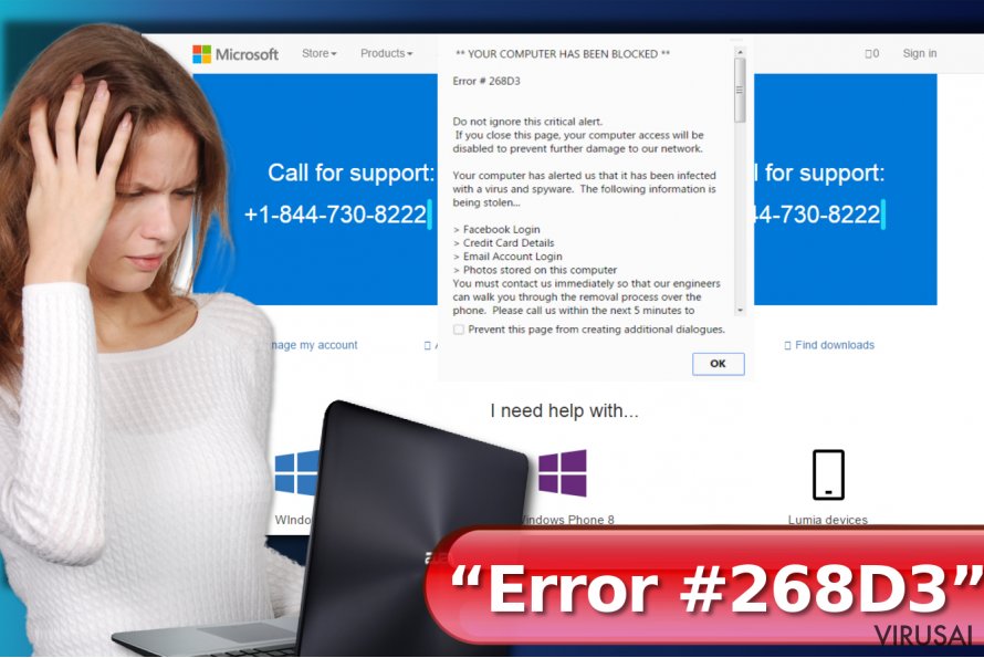“Error #268D3” virusas ekrano nuotrauka “Error #268D3” virusas ekrano nuotrauka