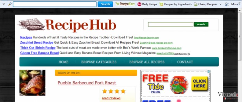 RecipeHub įrankių juosta ekrano nuotrauka RecipeHub įrankių juosta ekrano nuotrauka