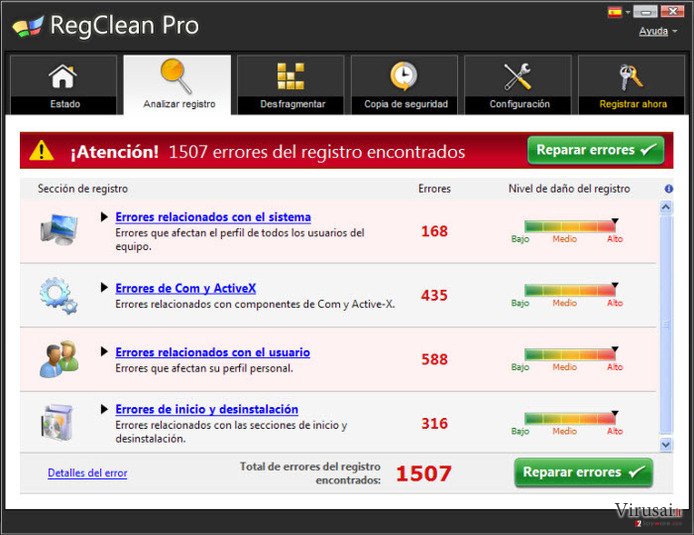 RegClean Pro ekrano nuotrauka RegClean Pro ekrano nuotrauka