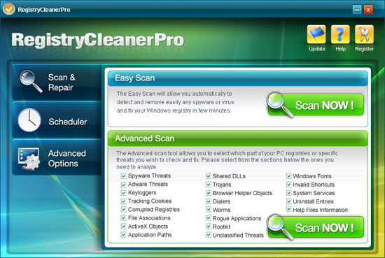 Registry Cleaner Pro ekrano nuotrauka Registry Cleaner Pro ekrano nuotrauka