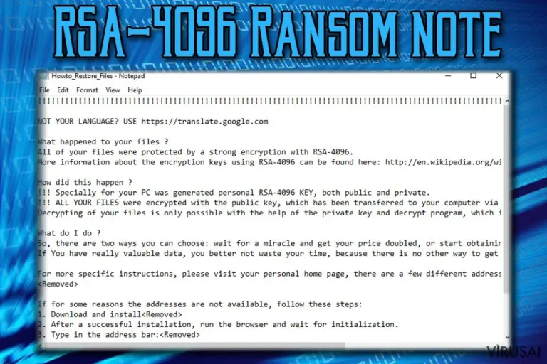 RSA-4096 viruso pranešimas