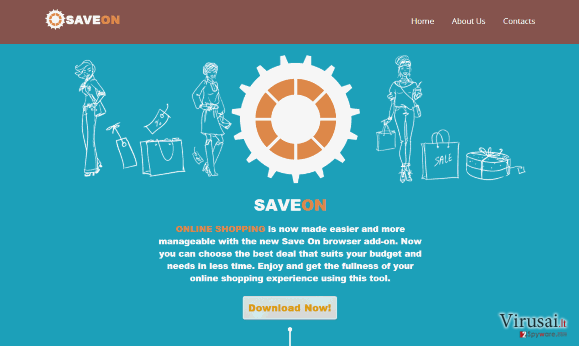 SaveOn virusas ekrano nuotrauka SaveOn virusas ekrano nuotrauka
