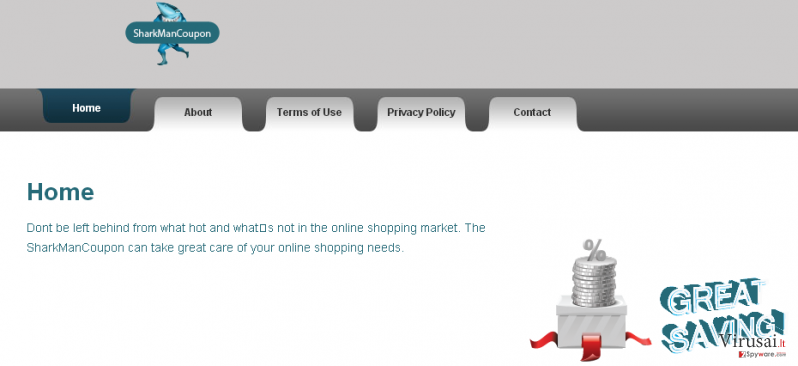 SharkMan Coupon virusas ekrano nuotrauka SharkMan Coupon virusas ekrano nuotrauka