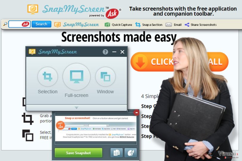 SnapMyScreen Toolbar ekrano nuotrauka SnapMyScreen Toolbar ekrano nuotrauka