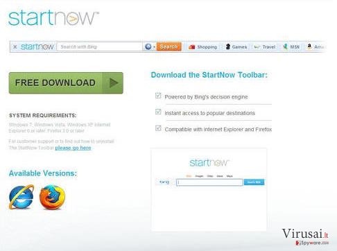 StartNow Toolbar ekrano nuotrauka StartNow Toolbar ekrano nuotrauka
