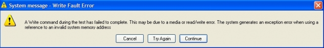 System message – Write Fault Error ekrano nuotrauka System message – Write Fault Error ekrano nuotrauka