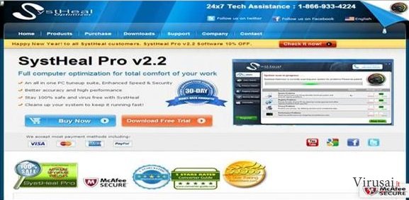 Systheal Optimizer ekrano nuotrauka Systheal Optimizer ekrano nuotrauka