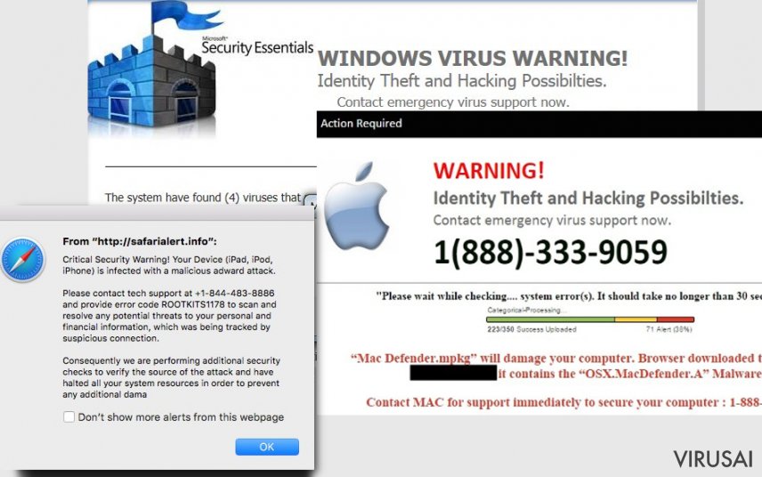 Techninės pagalbos virusas ekrano nuotrauka Techninės pagalbos virusas ekrano nuotrauka