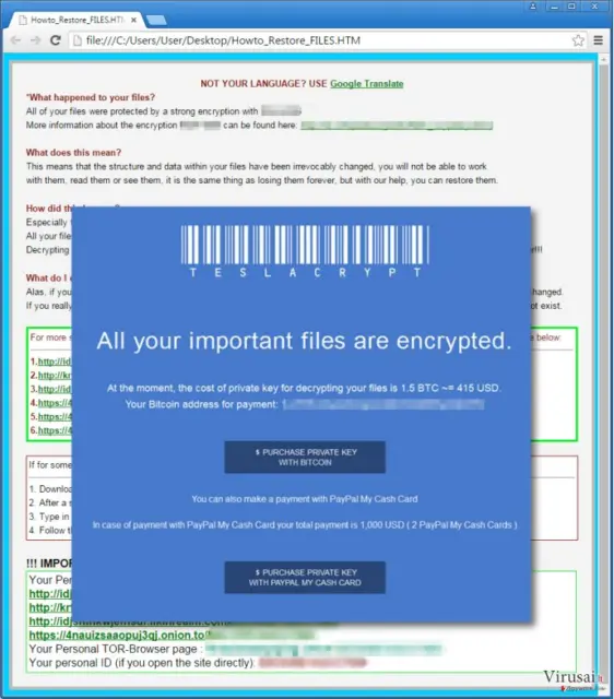 TeslaCrypt 3.0 malware