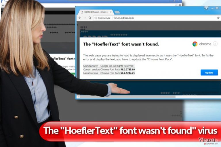 “The HoeflerText font wasn’t found” virusas