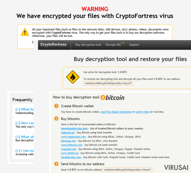 CryptoFortress viruss užkoduoja failus ir reikalauja išpirkos