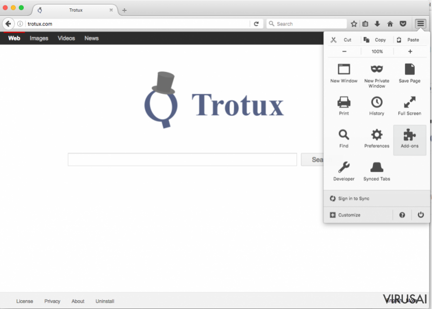 Trotux.com virusas ekrano nuotrauka Trotux.com virusas ekrano nuotrauka