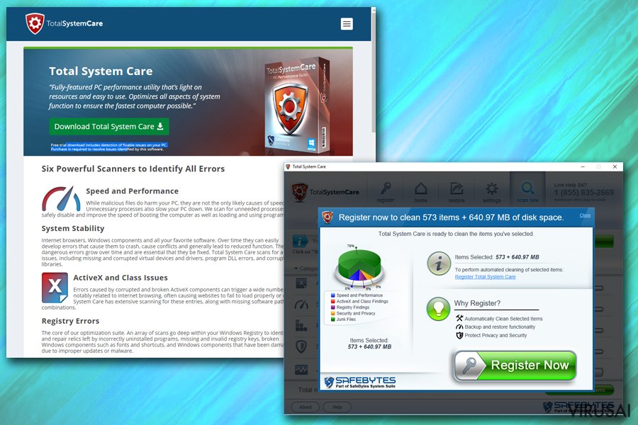 Total System Care ekrano nuotrauka Total System Care ekrano nuotrauka