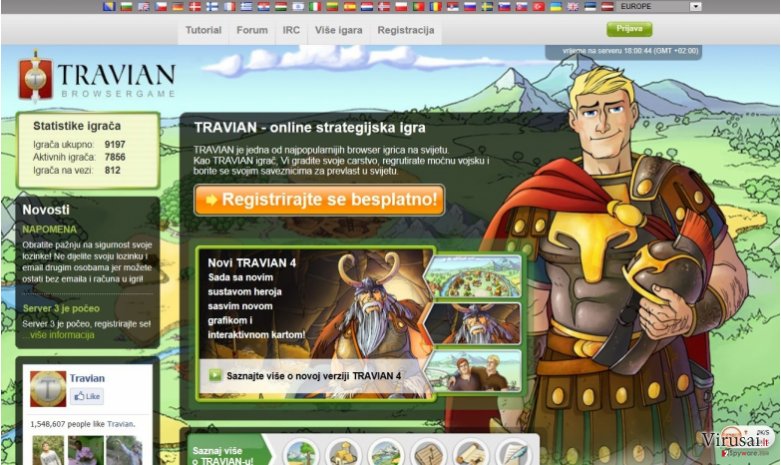 Travian Ads ekrano nuotrauka Travian Ads ekrano nuotrauka