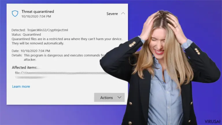 Trojan:Win32/CryptInject!ml virusas