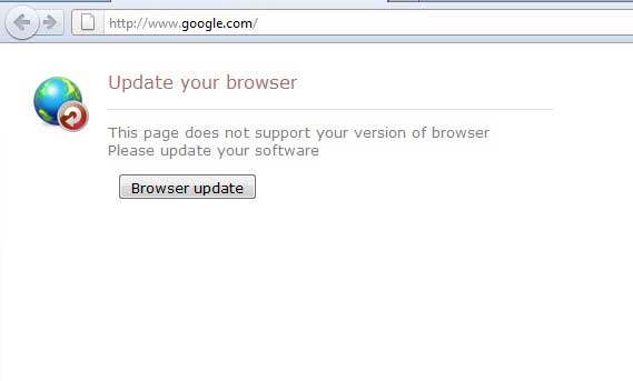 Update your browser ekrano nuotrauka Update your browser ekrano nuotrauka