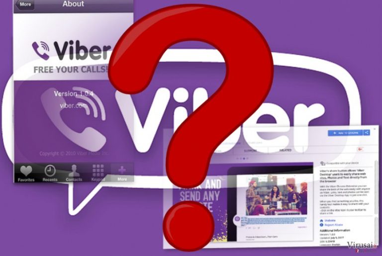 „Viber“ programėlės bei naršyklės priedo pavyzdžiai
