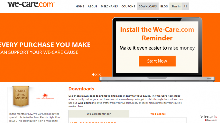 We-care.com ekrano nuotrauka We-care.com ekrano nuotrauka