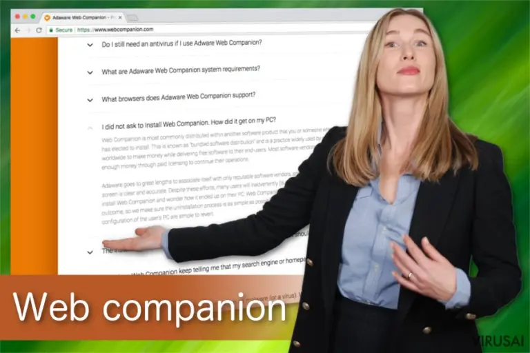 Web Companion yra nepageidaujama programa