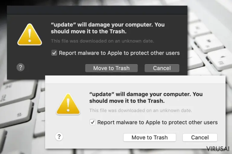 Will damage your computer. You should move it to the Trash pranešimas