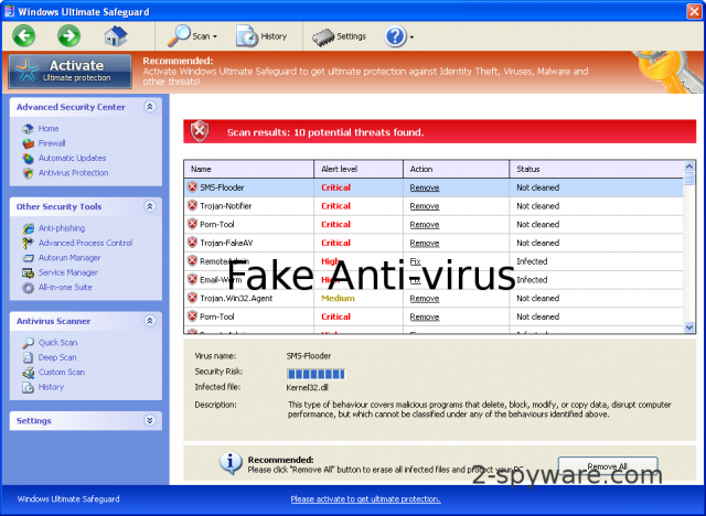 Windows Ultimate Safeguard ekrano nuotrauka Windows Ultimate Safeguard ekrano nuotrauka
