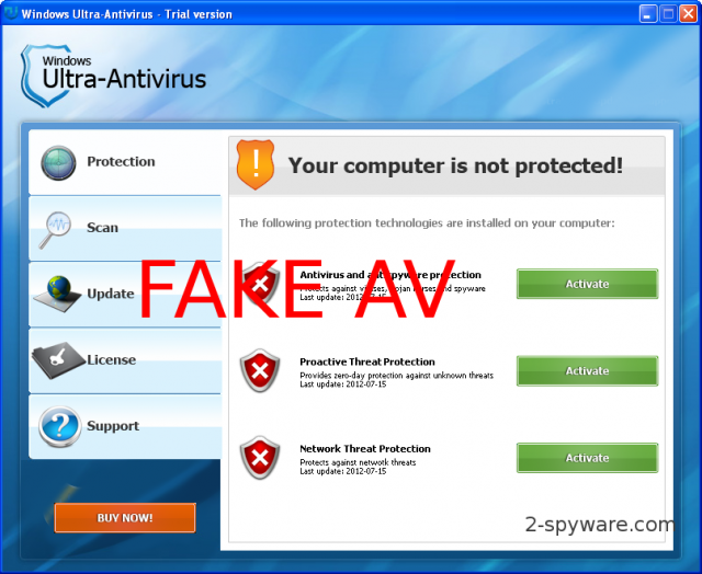 Windows Ultra Antivirus ekrano nuotrauka Windows Ultra Antivirus ekrano nuotrauka