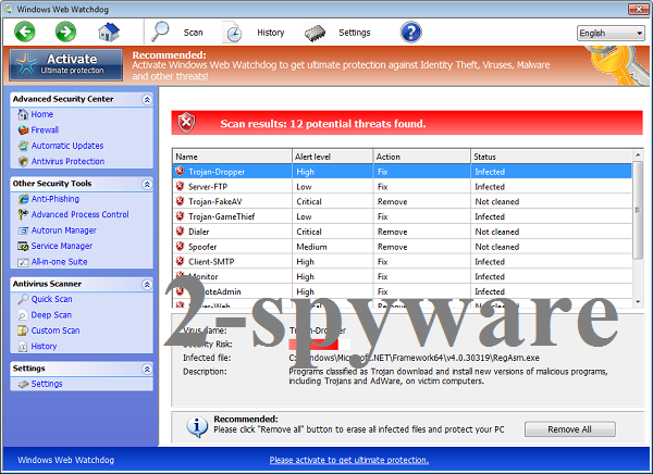 Windows Web Watchdog ekrano nuotrauka Windows Web Watchdog ekrano nuotrauka