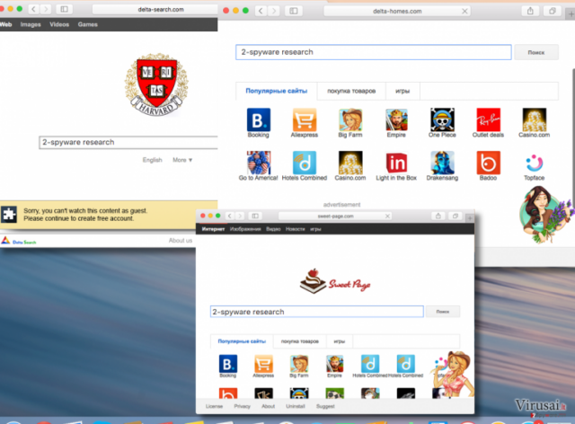 Wsys Control redirects and browser hijackers examples