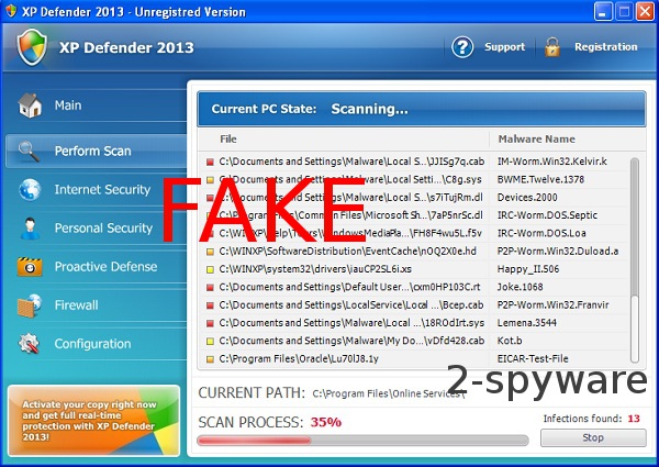 XP Defender 2013 ekrano nuotrauka XP Defender 2013 ekrano nuotrauka