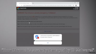 „Your Chrome is severely damaged by 13 Malware!“