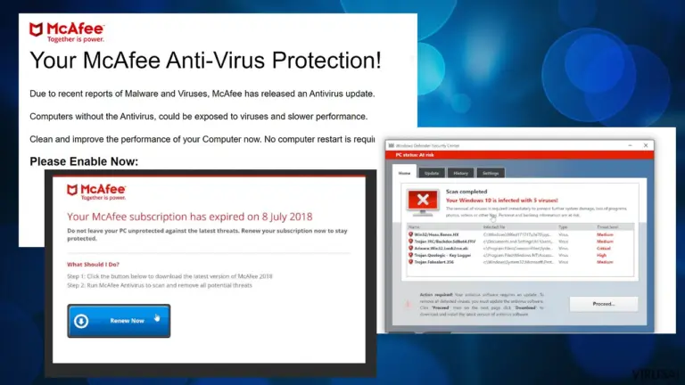 „Your McAfee Subscription Has Expired“ apgaulė