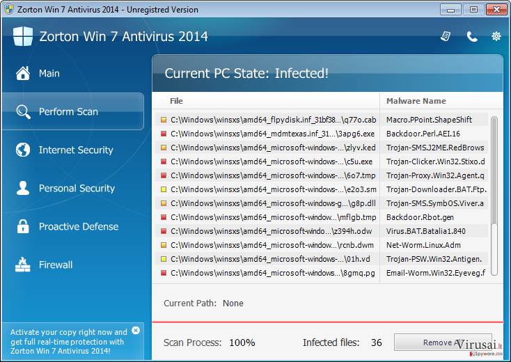Zorton Win 7 Antivirus 2014 ekrano nuotrauka Zorton Win 7 Antivirus 2014 ekrano nuotrauka